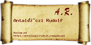 Antalóczi Rudolf névjegykártya